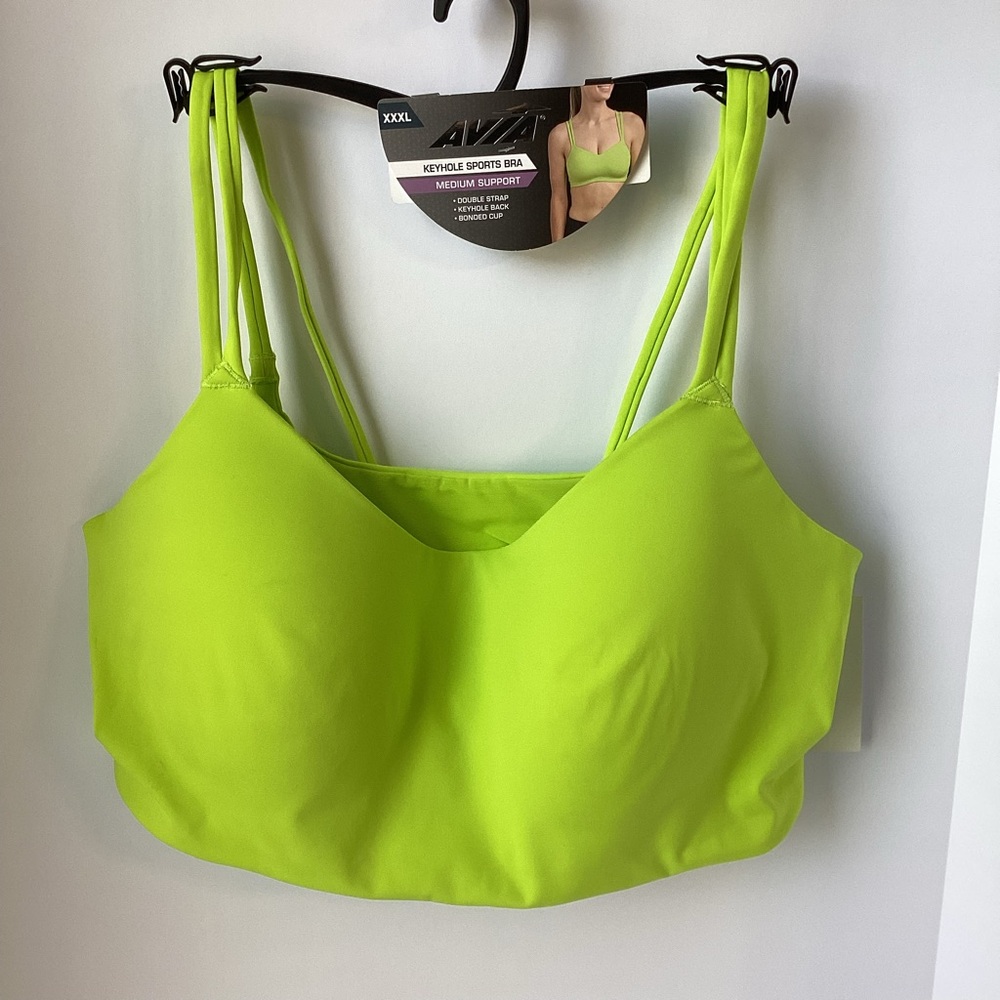 AVIA: neon green keyhole sports bra medium support XXXL